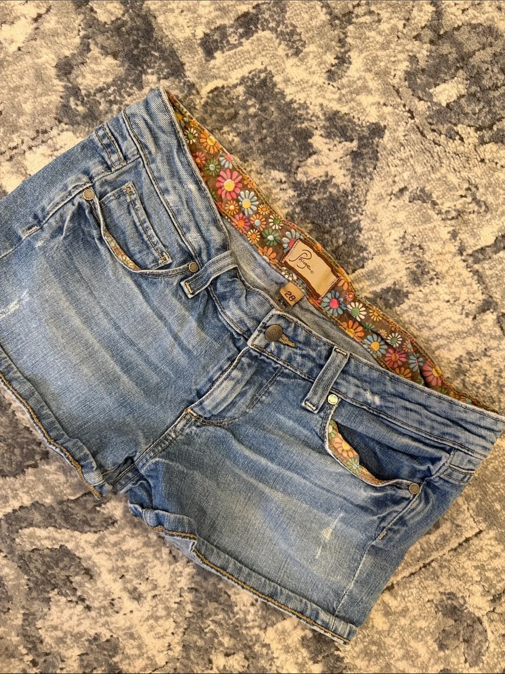 PAIGE Light Blue Denim Shorts